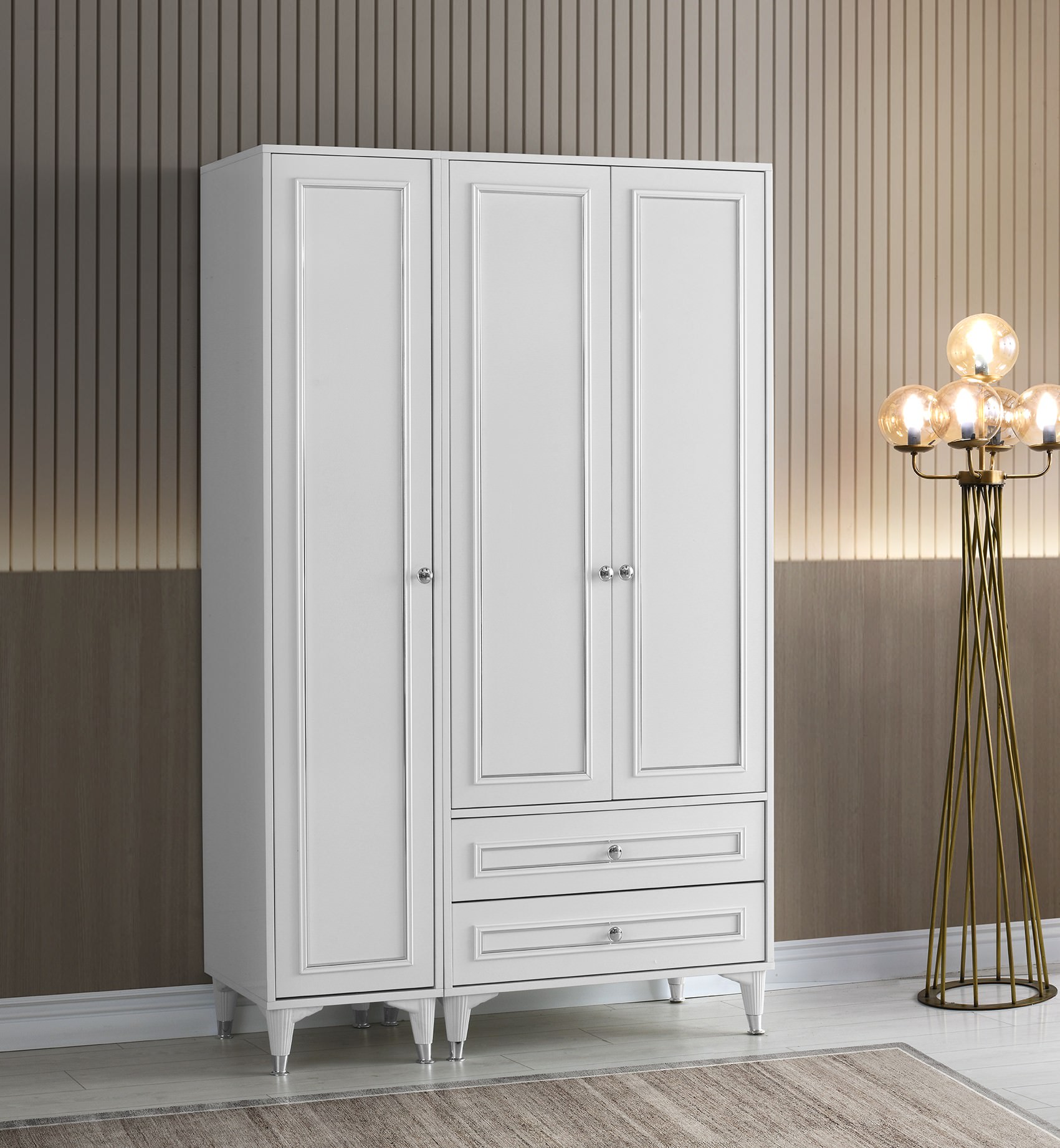 Neva Silver 3 Kapılı Dolap