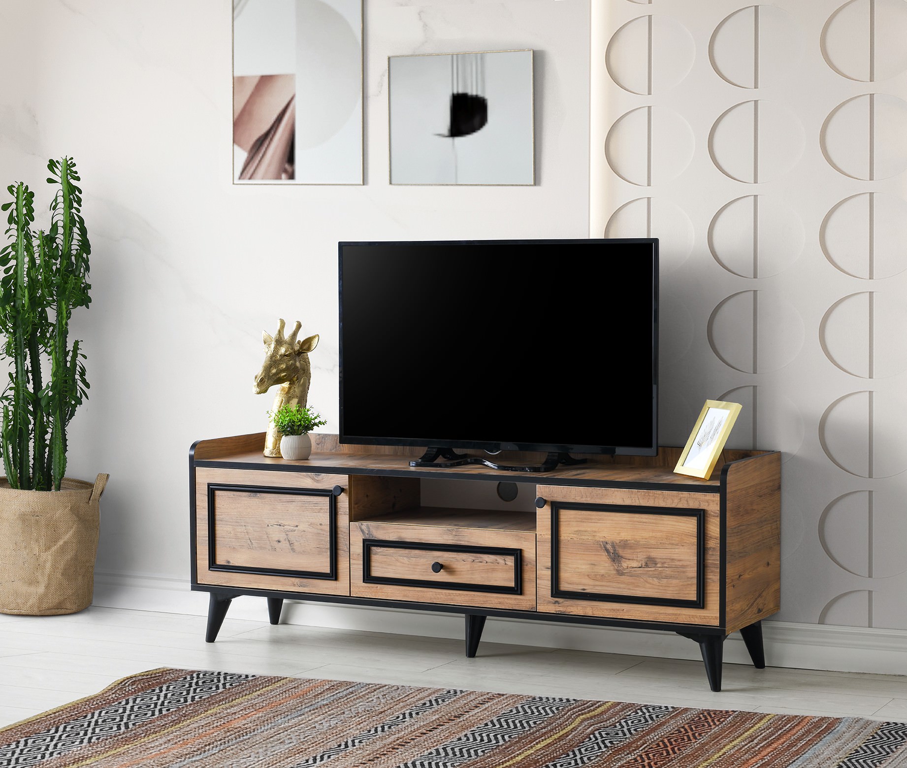 Natural Black Tv Sehpası